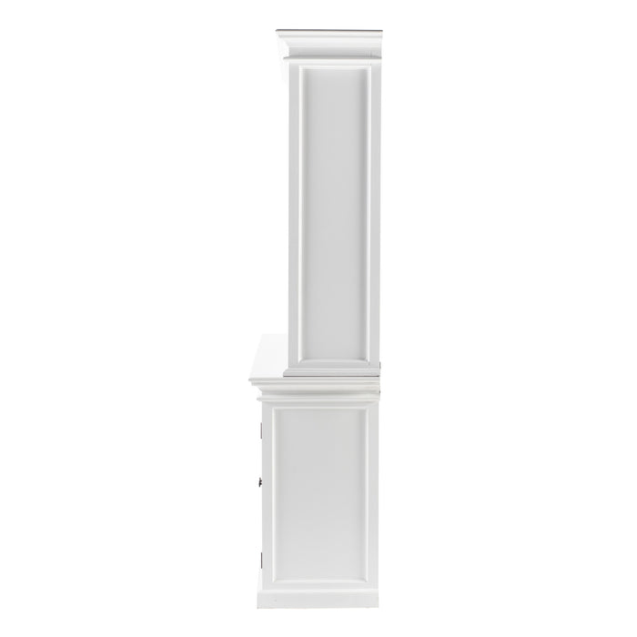 NovaSolo Halifax Hutch Unit with 6 Glass Doors in Classic White BCA611