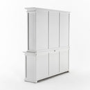 NovaSolo Halifax Hutch Unit with 6 Glass Doors in Classic White BCA611