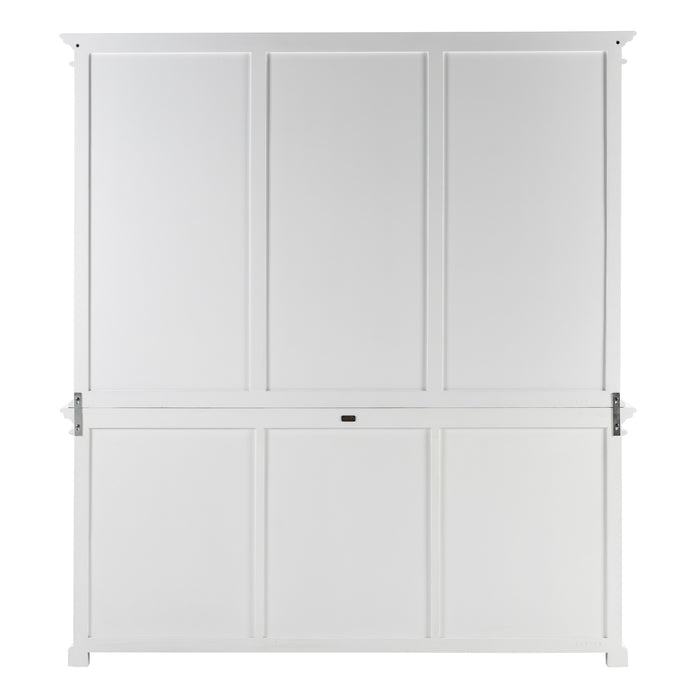 NovaSolo Halifax Hutch Unit with 6 Glass Doors in Classic White BCA611