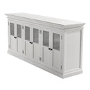 NovaSolo Halifax Hutch Unit with 6 Glass Doors in Classic White BCA611