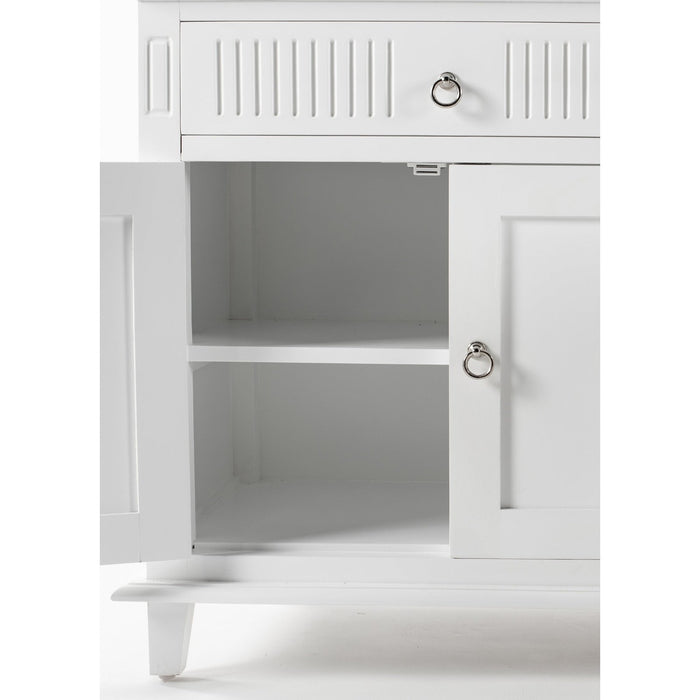 NovaSolo Skansen Kitchen Hutch Cabinet with 5 Doors 3 Drawers in Classic White BCA614