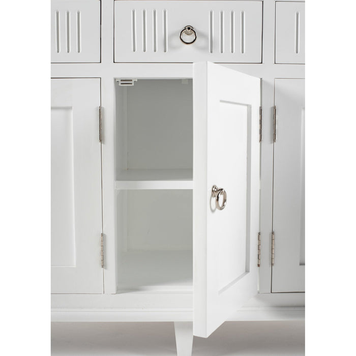 NovaSolo Skansen Kitchen Hutch Cabinet with 5 Doors 3 Drawers in Classic White BCA614