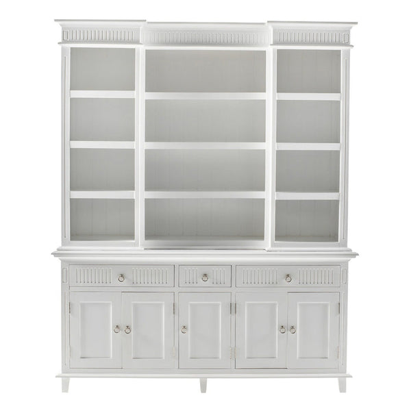 NovaSolo Skansen Kitchen Hutch Cabinet with 5 Doors 3 Drawers in Classic White BCA614