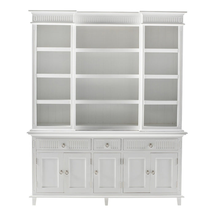 NovaSolo Skansen Kitchen Hutch Cabinet with 5 Doors 3 Drawers in Classic White BCA614