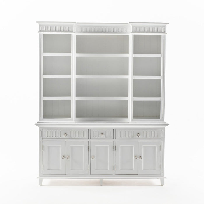 NovaSolo Skansen Kitchen Hutch Cabinet with 5 Doors 3 Drawers in Classic White BCA614