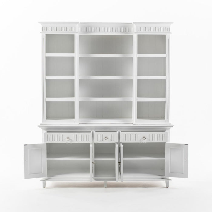 NovaSolo Skansen Kitchen Hutch Cabinet with 5 Doors 3 Drawers in Classic White BCA614