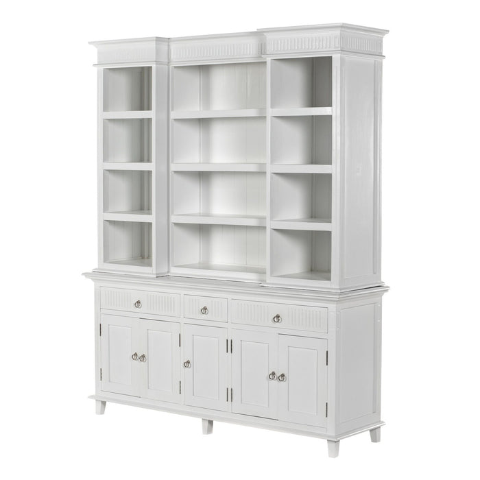 NovaSolo Skansen Kitchen Hutch Cabinet with 5 Doors 3 Drawers in Classic White BCA614