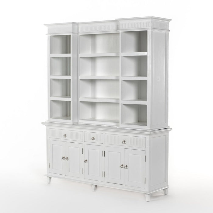 NovaSolo Skansen Kitchen Hutch Cabinet with 5 Doors 3 Drawers in Classic White BCA614