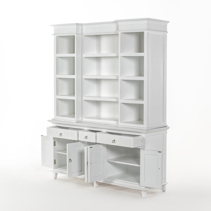 NovaSolo Skansen Kitchen Hutch Cabinet with 5 Doors 3 Drawers in Classic White BCA614