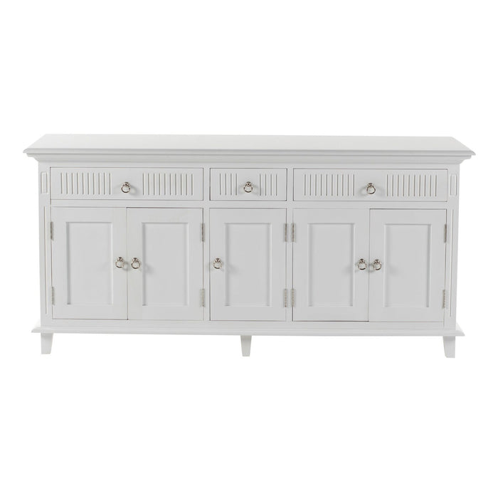 NovaSolo Skansen Kitchen Hutch Cabinet with 5 Doors 3 Drawers in Classic White BCA614