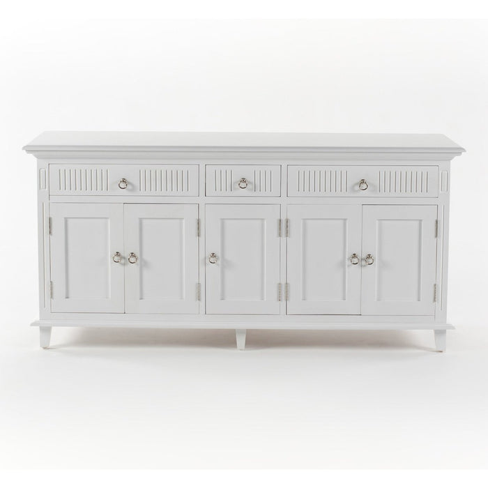 NovaSolo Skansen Kitchen Hutch Cabinet with 5 Doors 3 Drawers in Classic White BCA614