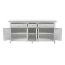 NovaSolo Skansen Kitchen Hutch Cabinet with 5 Doors 3 Drawers in Classic White BCA614