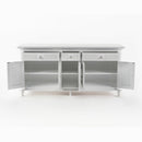 NovaSolo Skansen Kitchen Hutch Cabinet with 5 Doors 3 Drawers in Classic White BCA614