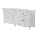 NovaSolo Skansen Kitchen Hutch Cabinet with 5 Doors 3 Drawers in Classic White BCA614