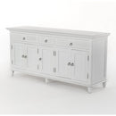 NovaSolo Skansen Kitchen Hutch Cabinet with 5 Doors 3 Drawers in Classic White BCA614