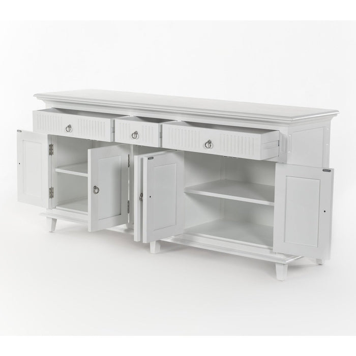 NovaSolo Skansen Kitchen Hutch Cabinet with 5 Doors 3 Drawers in Classic White BCA614