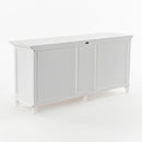 NovaSolo Skansen Kitchen Hutch Cabinet with 5 Doors 3 Drawers in Classic White BCA614