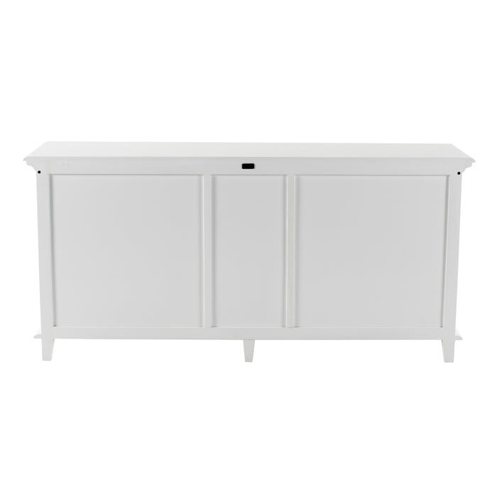 NovaSolo Skansen Kitchen Hutch Cabinet with 5 Doors 3 Drawers in Classic White BCA614