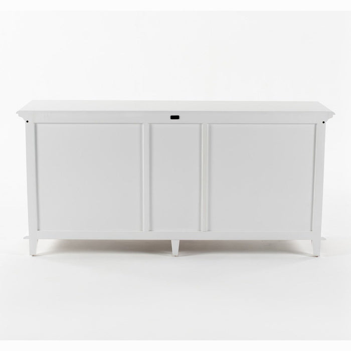 NovaSolo Skansen Kitchen Hutch Cabinet with 5 Doors 3 Drawers in Classic White BCA614