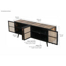 NovaSolo Nordic Rattan TV Dresser 4 Doors Natural Boat Wood BW RT 18050