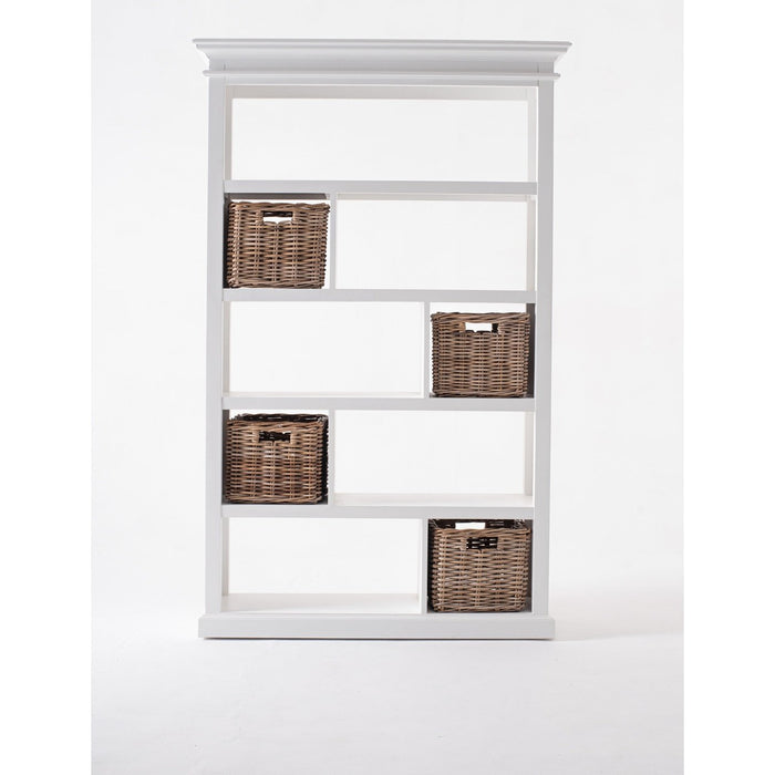 NovaSolo Halifax Room Divider with Basket Set White CA603