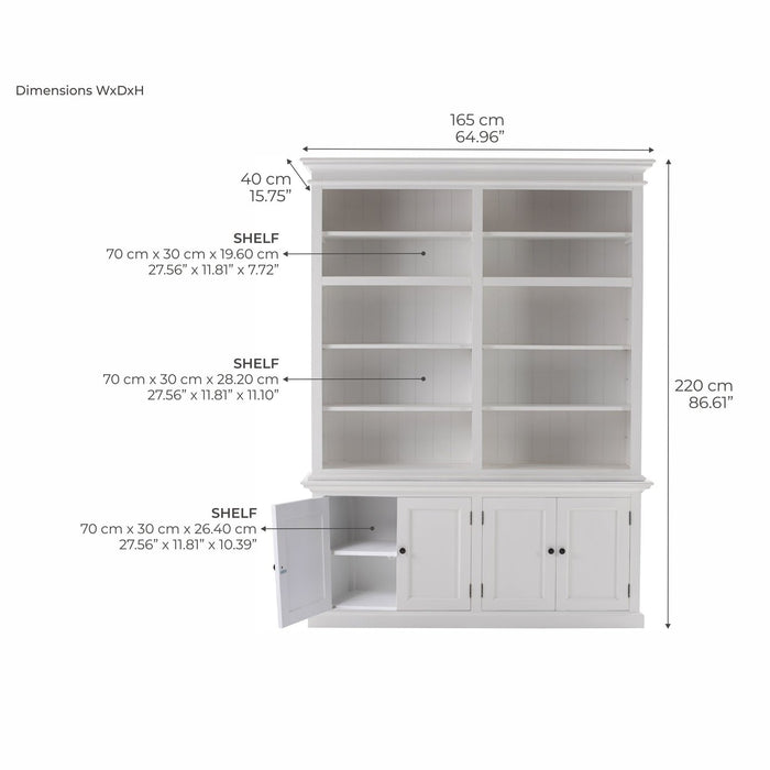 NovaSolo Halifax Double-Bay Hutch Unit White CA613