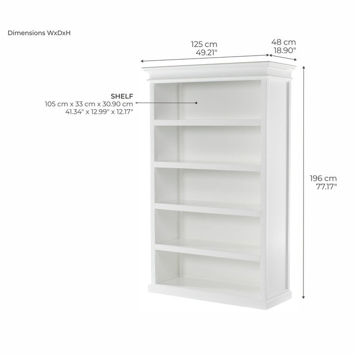 NovaSolo Halifax Bookcase with 5 Shelves in Classic White CA634