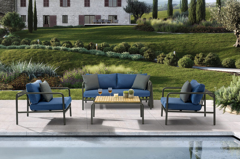 Whiteline Modern Living Andrea 4-Piece Outdoor Seating COL1833