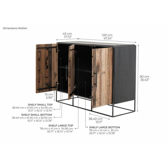 NovaSolo Rustika Sideboard 3 Doors Two-tone CPP 19004