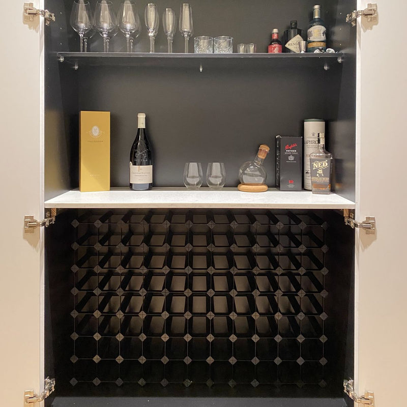 KingsBottle Custom Built Wine Rack | Black Onyx Finish | Un-Assembled WRTB-CS0101