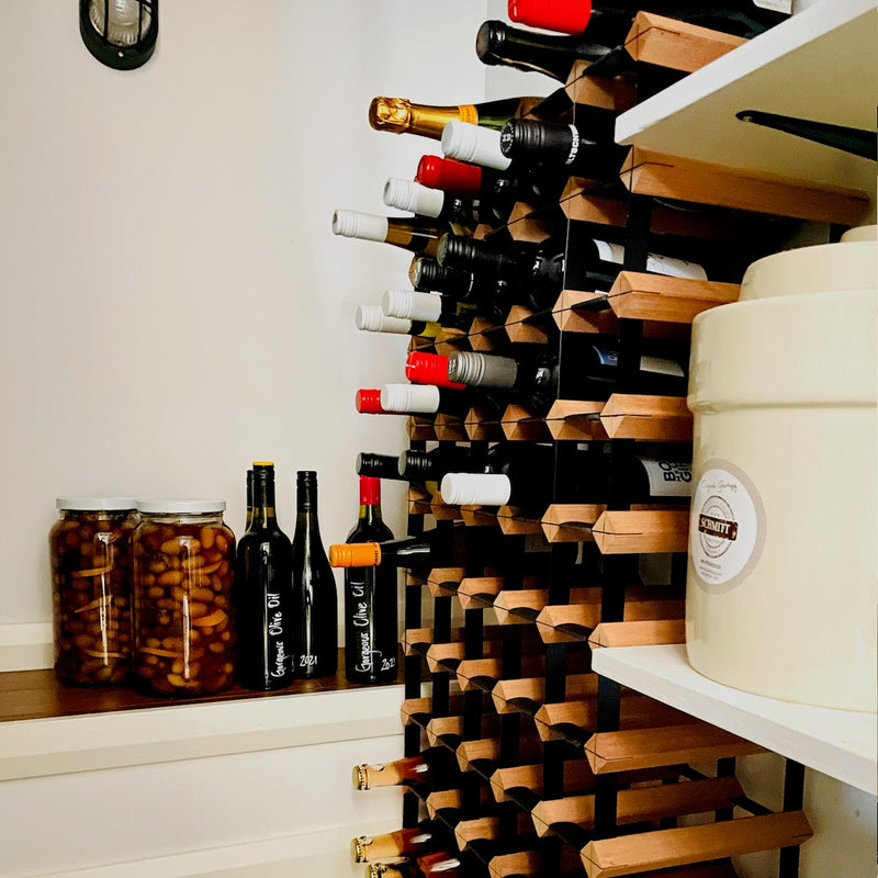 KingsBottle Custom Built Wine Rack | Rustic hardwood | Un-Assembled WRTR-CS0101