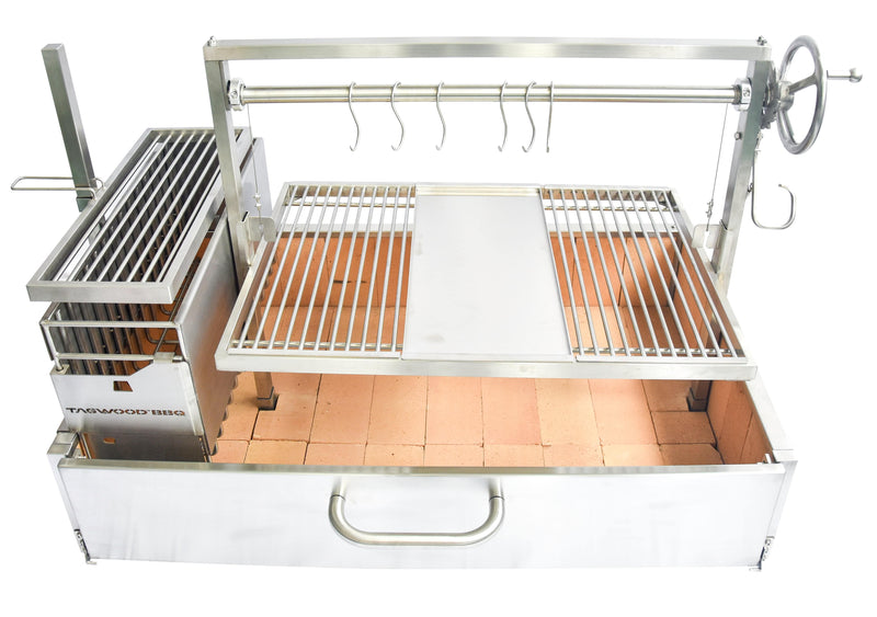 Tagwood BBQ Grills Built-In Santa Maria Argentine Wood Fire & Charcoal Gaucho Grill OPEN FIRE COOKING | BBQ25SS