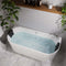 Empava 59" Freestanding Hydro Massage Whirlpool Bathtub with Center Drain EMPV-59AIS06