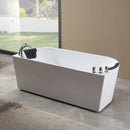 Empava 59" Freestanding Hydro Massage Whirlpool Bathtub with Center Drain EMPV-59AIS06