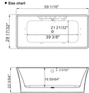 Empava 59" Freestanding Rectangle Whirlpool Bathtub with Center Drain EMPV-59AIS15