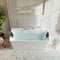 Empava 59" Freestanding Rectangle Whirlpool Bathtub with Center Drain EMPV-59AIS15