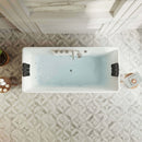 Empava 59" Freestanding Rectangle Whirlpool Bathtub with Center Drain EMPV-59AIS15