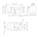 Empava 59" Freestanding Soaking Tub with Center Drain EMPV-59FT1518