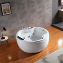 Empava 59" Freestanding Round Whirlpool Bathtub with Right Drain EMPV-59JT005