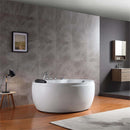 Empava 59" Freestanding Round Whirlpool Bathtub with Right Drain EMPV-59JT005