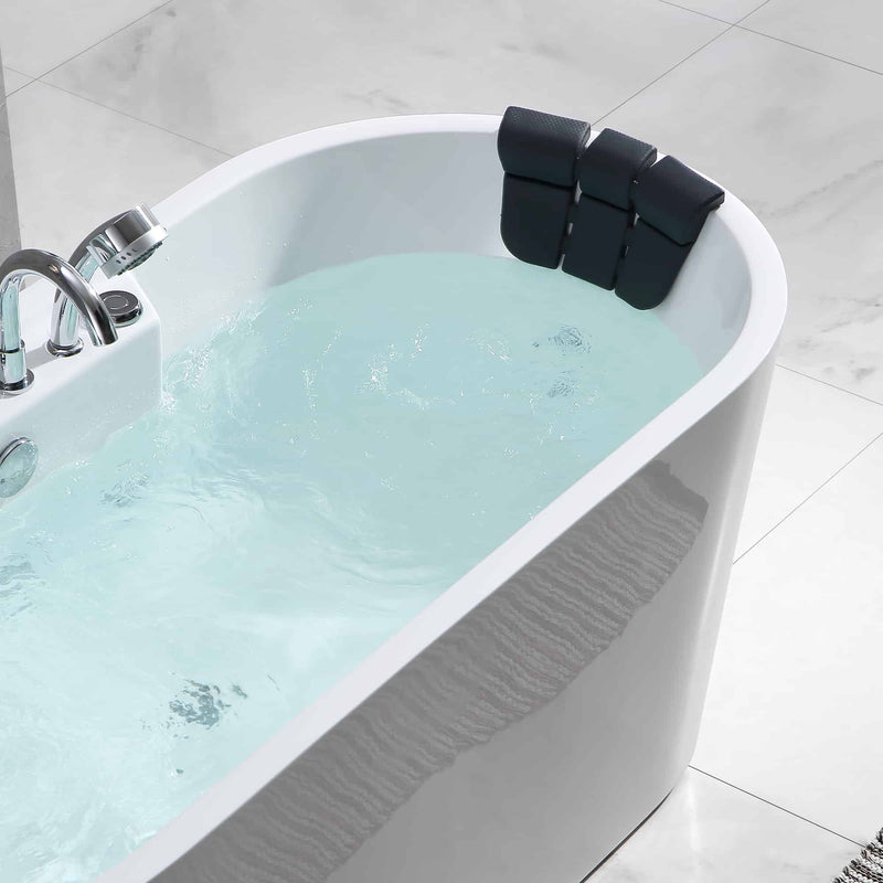 Empava 67" Freestanding Oval Whirlpool Bathtub with Center Drain EMPV-67AIS01