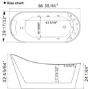 Empava 67" Freestanding Whirlpool Tub with Faucet and Reversible Drain EMPV-67AIS09