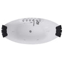 Empava 67" Freestanding Boat-shaped Whirlpool Bathtub with Center Drain EMPV-67AIS10