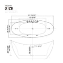 Empava 67" Freestanding Boat-shaped Whirlpool Bathtub with Center Drain EMPV-67AIS10