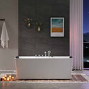 Empava 67" Freestanding Rectangle Whirlpool Bathtub with Center Drain EMPV-67AIS16