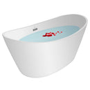 Empava 67" Freestanding Soaking LED Tub with Center Drain EMPV-67FT1518LED