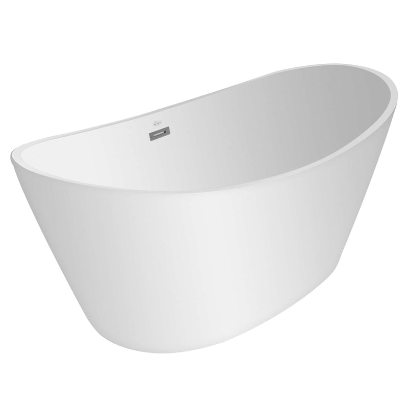 Empava 67" Freestanding Soaking LED Tub with Center Drain EMPV-67FT1518LED