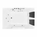 Empava 72" Alcove Whirlpool LED Bathtub for 2 Persons with Left Drain EMPV-72JT367LED