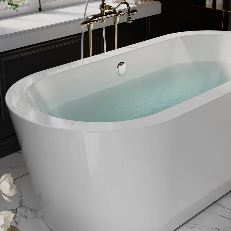 Empava 59" Freestanding Soaking Tub with Center Drain EMPV-59FT1505