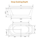 Empava 59" Freestanding Soaking Tub with Center Drain EMPV-59FT1505